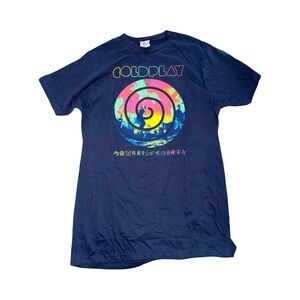 Coldplay navy blue short sleeve Graphic T-Shirt large